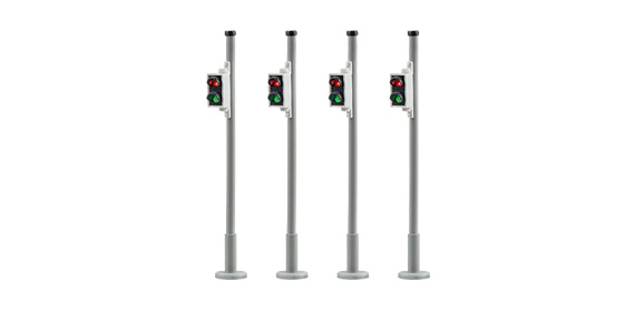 Viessmann 5096 – Lot De 4 Feux Piétons H0 (époques III-VI), Compatibles Uniquement Avec L’article 5095