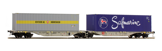 Mehano HO – Wagon à Conteneurs Sggmrss'90 – Pour Conteneurs 45/40/20 Pieds – Échelle HO