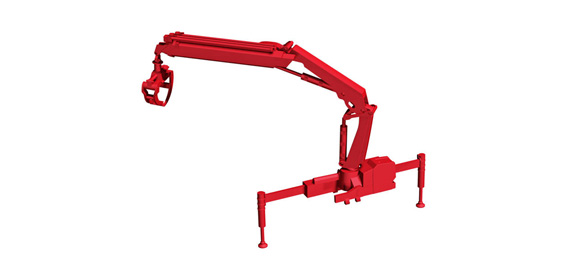 Herpa 054140 – Grue De Chargement HIAB HIPRO 232 E-3 – Échelle H0 1:87 – Avec Pince – Modèle Miniature Rouge – Collection